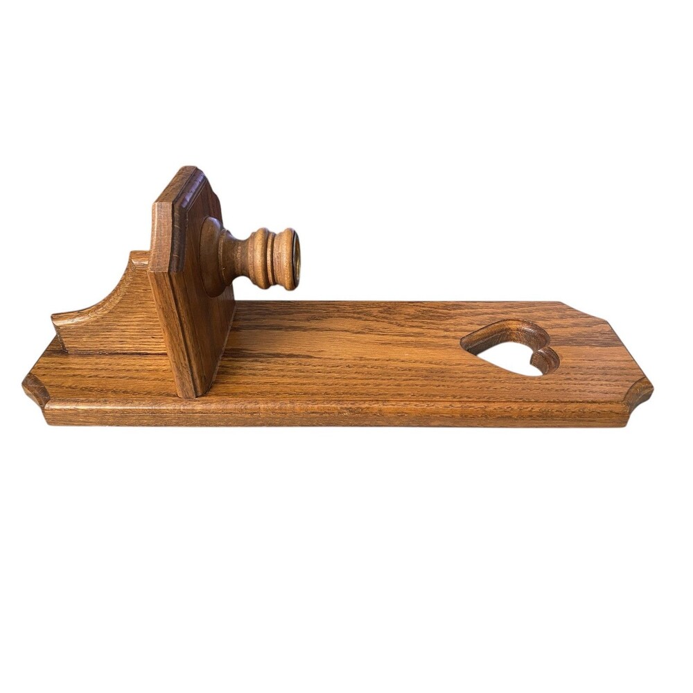 Vintage Wooden Heart Candle Holder Oak Wall Hanging Sconce - Picture 4 of 7